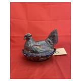 Mosser Carnival Glass Hen on Nest