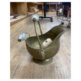 Metal Bucket w/Porcelain Handles 10"x10"