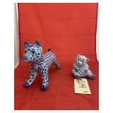 Porcelain Dog & Sadek Porcelain Painted Bear