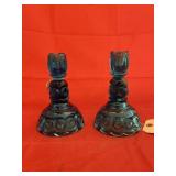 Pair Blue Moon & Stars Candle Holders