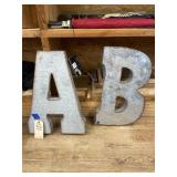 Galvanized Metal Letters "A" & "B" 20"x14"