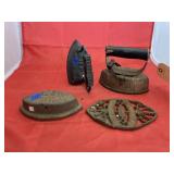 Cast Iron Sad Iron - Iron w/Metal Resting Tray