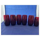 5 - Red Tumblers & 1 Small Tumbler