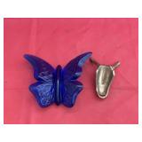 Cobalt Blue Butterfly w/Metal Stand