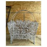 Metal/Wicker Basket 11"x16"x22"H