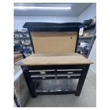 4-Drawer Work Bench w/Peg Shelf - As Is