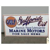 Gulf Motor Oil Metal Single Sided Sign 28'x14'