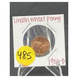 1956 D Lincoln Wheat penny BU.