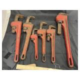 6 - Unbranded Pipe Wrenches - Assorted Szs