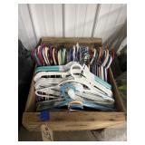 Wood Crate w/Assorted Hangers