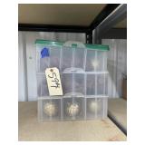 Christmas Ornaments in Plastic Tote