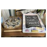 Chalkboard 23'x15' & Metal Donut Sign