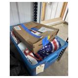 Box of Independence Day Dï¿½cor in Plastic Bin