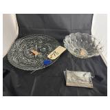 Clear Glass Bowl & Platter