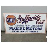 Gulf Motor Oil Metal Single Sided Sign 28'x14'