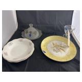 Porcelain Plates & Clear Glass Sherbet & More