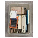 Assorted Art Supplies in Plastic Bin w/Lid