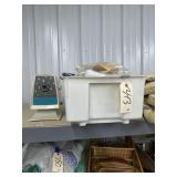 Oster Food Grinder & Tub of Assorted Linens