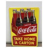 Coca Cola Metal Single Sided Sign 17'x11'