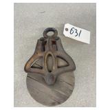 Wood/Metal Vintage Metal Pulley