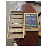 A-Frame Chalk Board & Wood Tray