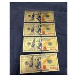 4 - Gold Foil $100 Bills