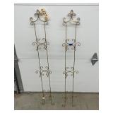 2 - Gold Toned 3-Plate Wall Racks 47'x7'