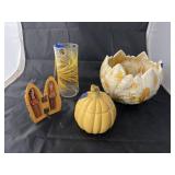 Art Glass Bowl - Pumpkin Canister - Tumbler