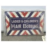 Ladies & Children's Hair Bobbing Metal Sign