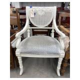 Wood/Wicker/Upholstered Side Chair