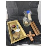 Vase w/Fashion Jewelry - Plastic Tray & More