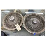2 - Chevy Spoked Hubcaps 13' Inside Diameter