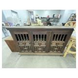 Vintage Wood Bar on Wheels