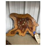 Wood Slab Battery Op Clock 21'Dia
