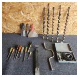 Tote of Drill Bits and Hole Saws