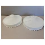 2 -  Vintage Glass Light Shades
