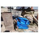 Canvas Wall Tent w/ Stove and Fabric/ Tarps