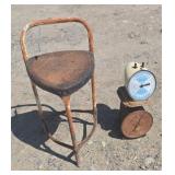 2-- Vintage Scales / Steel Step Stool