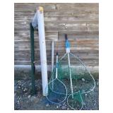4 - Fishing Poles in Case w/ Reels & Nets