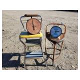 2 - Vintage Stools/ 2- Vintage Scales