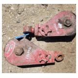 2 Red Block and Tackle/ Pulleys