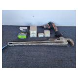 Drill, Wrench, Box of Nails and Screws