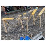 4 - Metal Folding Saw Horses - Yellow