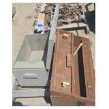 Carpenter's Box w/ Tools, Wooden Box,