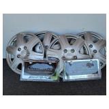 Set of Hub Caps/ Two License Plate Holders