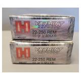 20 Rds - 22-250 Rem 55gr - Hornady