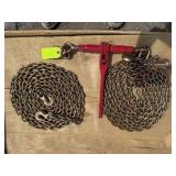 1- 5400 lb Ratchet Binder/ 2- 5/16" Chains