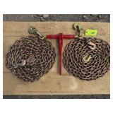 1- 9200 lb Ratchet Binder/ 2- 3/8" Chains