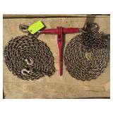 1- 5400 lb Ratchet Binder/ 2- 5/16" Chains