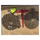 1- 5400 lb Ratchet Binder/ 2- 5/16" Chains